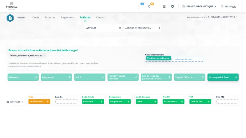 Old import flow, embedded table editing screen