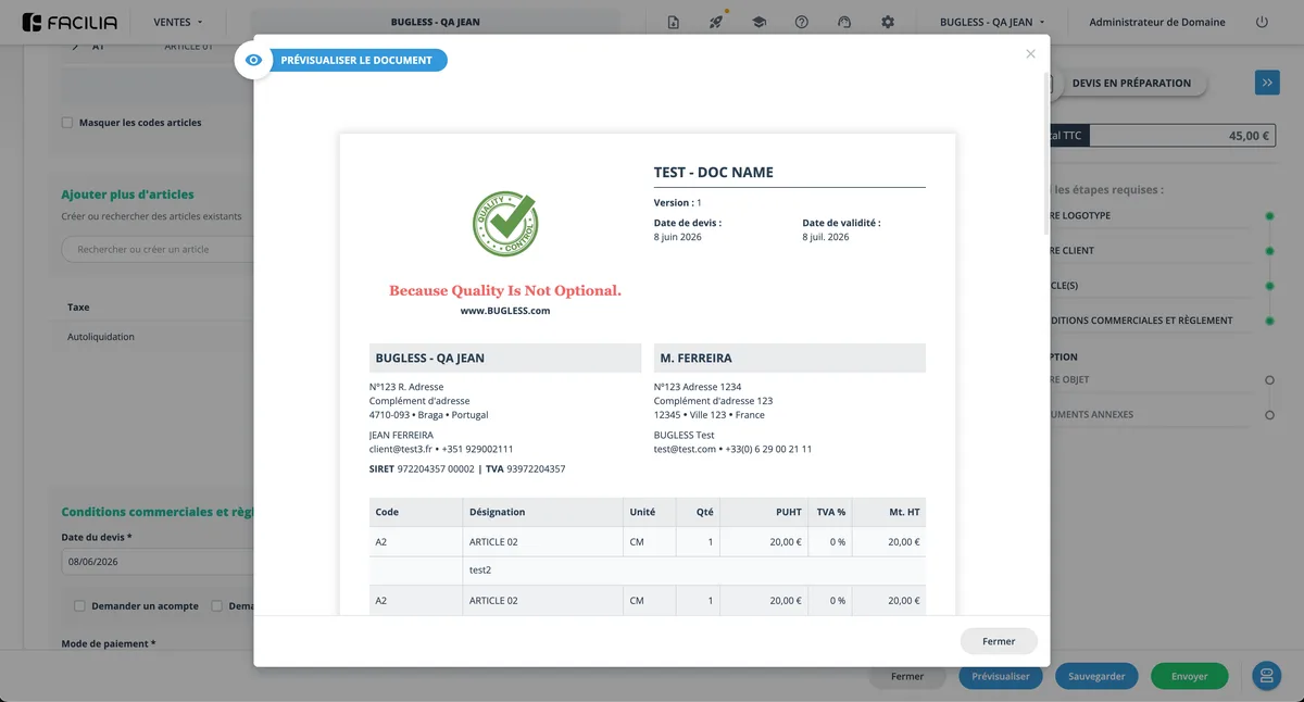 Final document preview: clean, printable, professional