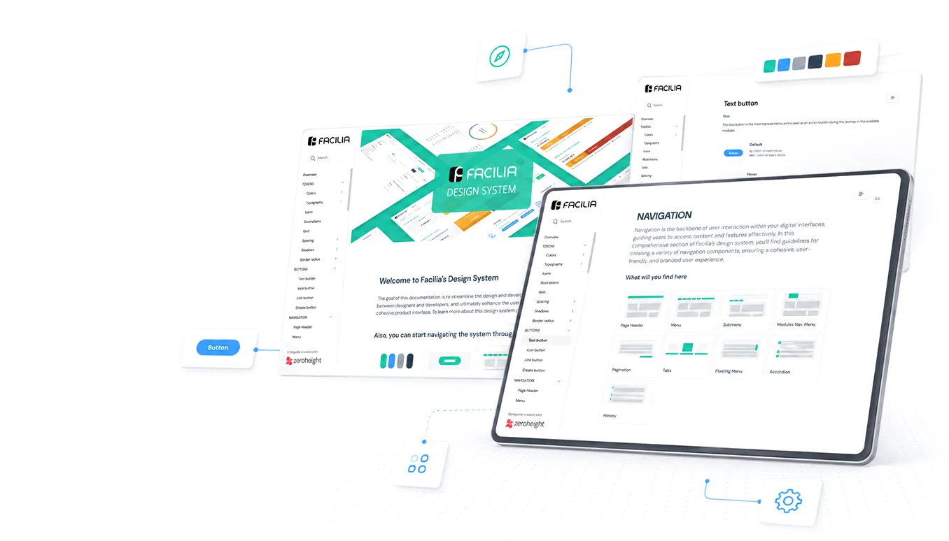 Facilia design system: documentation, named tokens and components