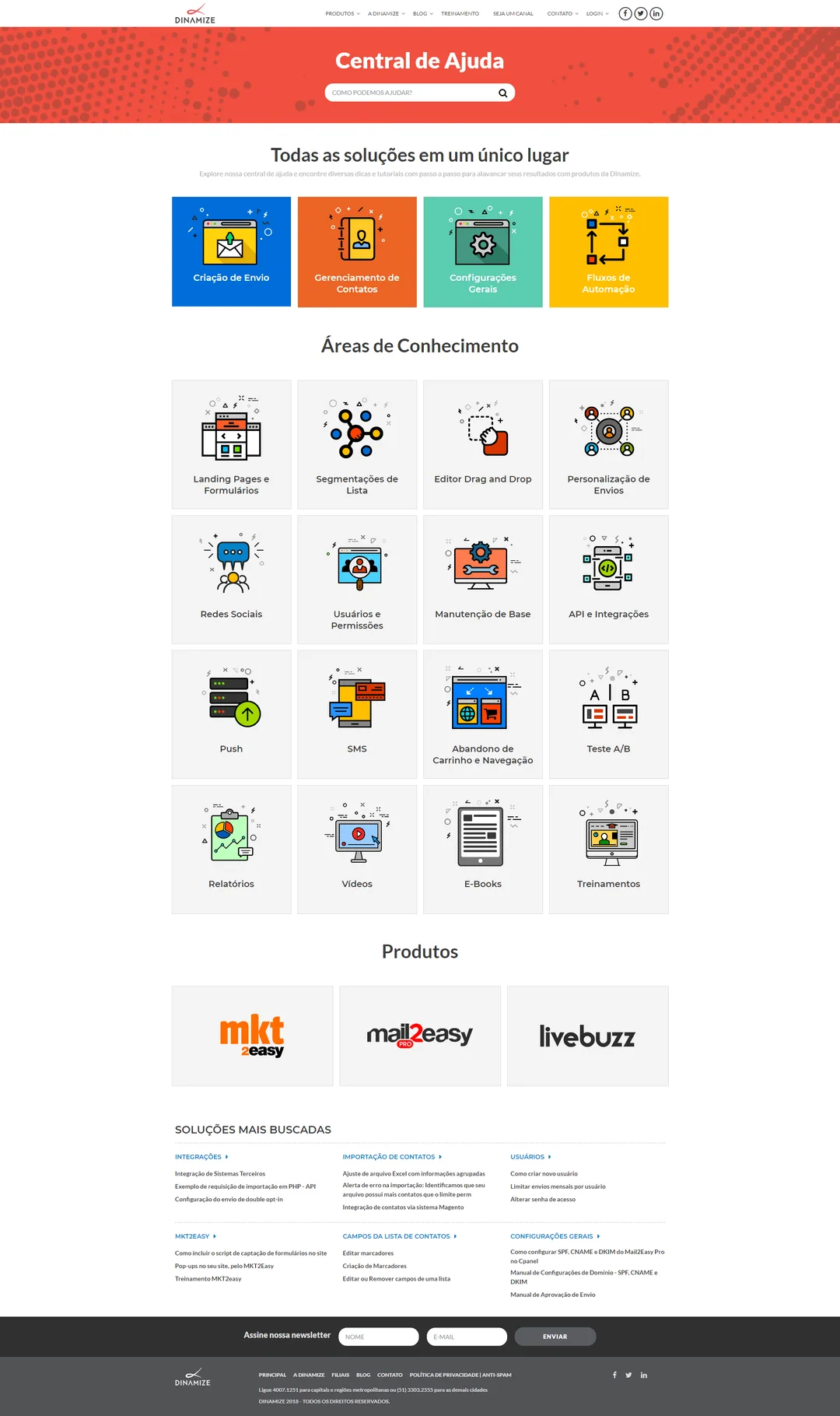 Dinamize help-center home page