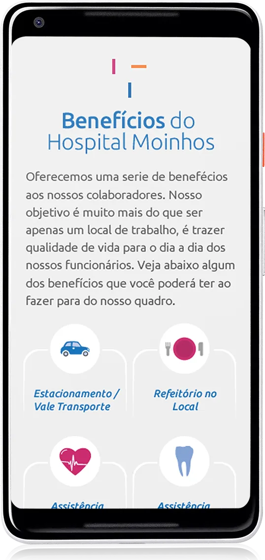 Careers microsite on mobile: the benefits grid