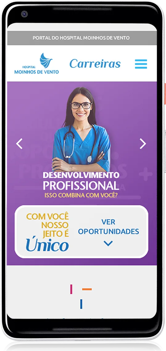 Careers microsite on mobile: the colourful landing