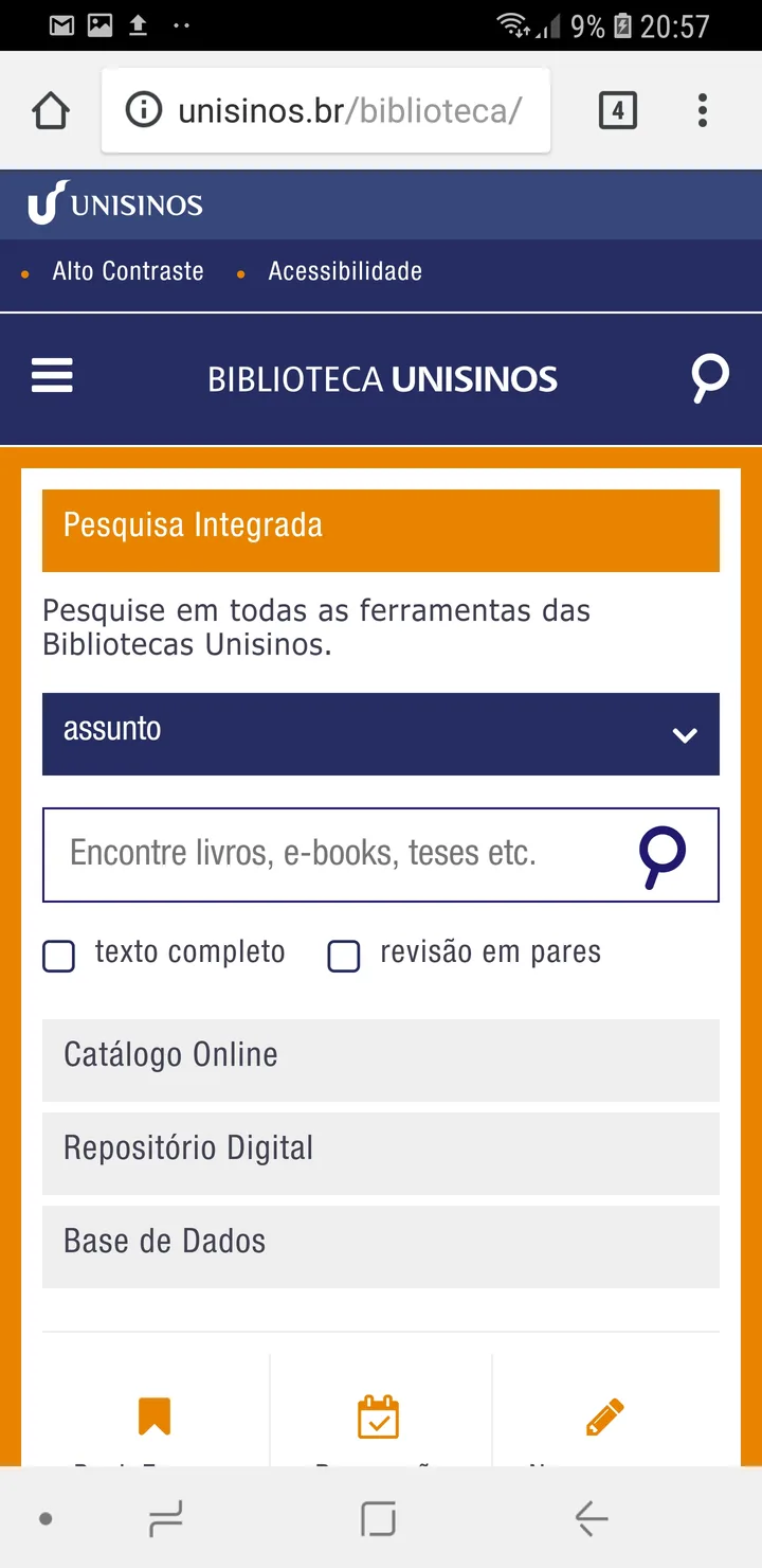 Library portal on mobile